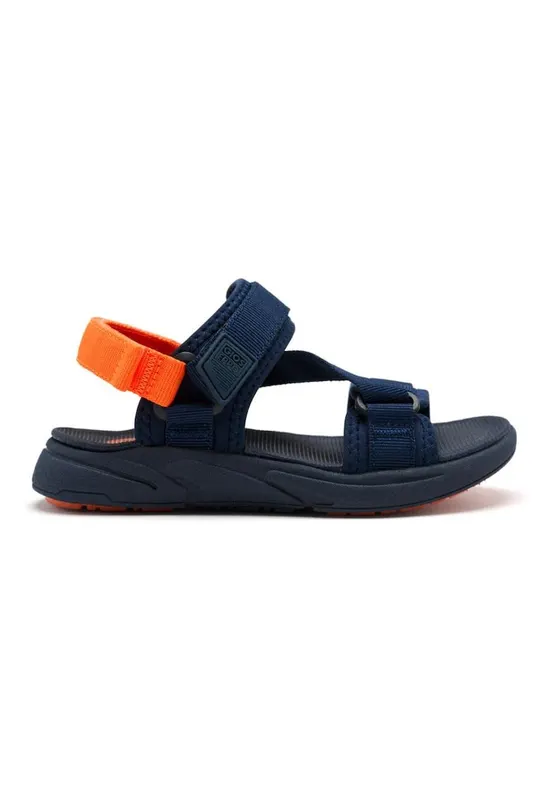 Sandale cu talpa plata si inchidere velcro - Albastru royal/Bleumarin