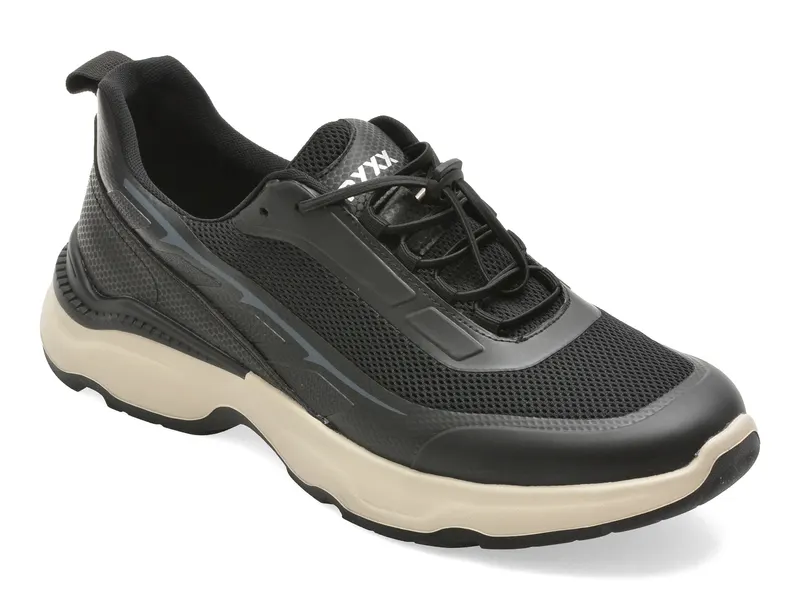 Pantofi sport negri, 63519, din material textil