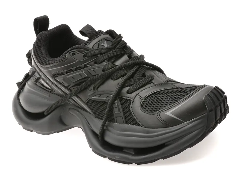 Pantofi sport negri, 2365, din material textil