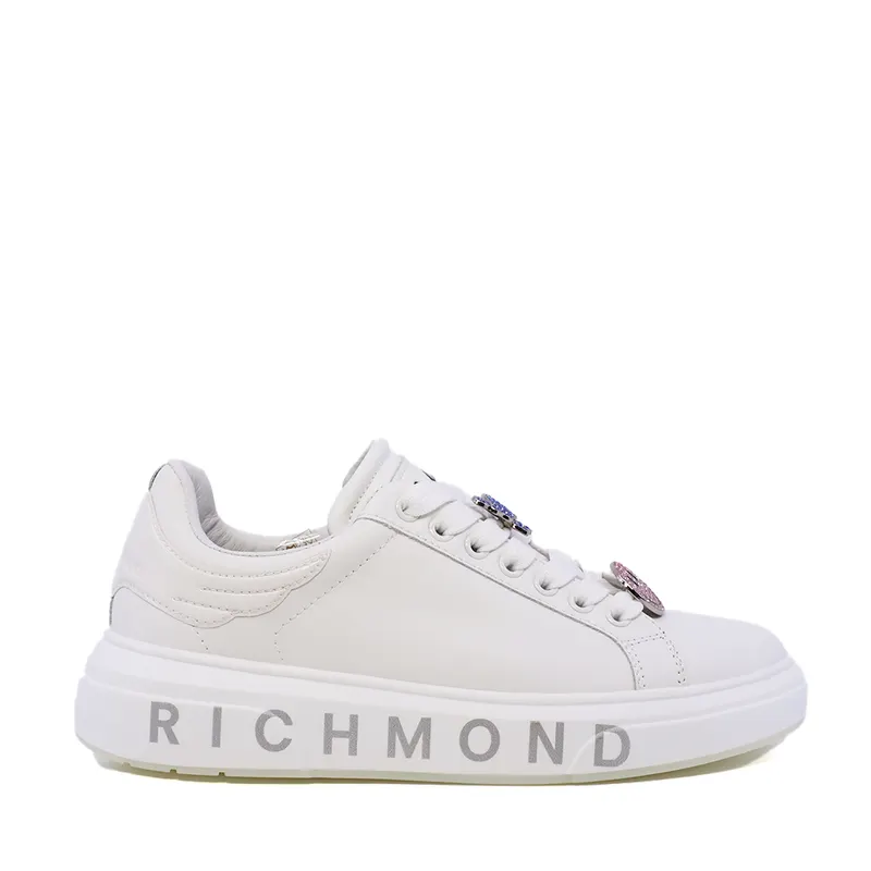 Pantofi femei JOHN RICHMOND albi din piele cu accesorii 2260DP29007A