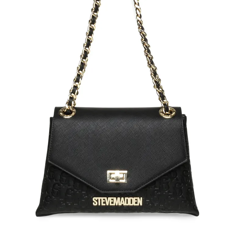Poșetă satchel femei Steve Madden Volt neagră 1661POSSBVOLT-6N