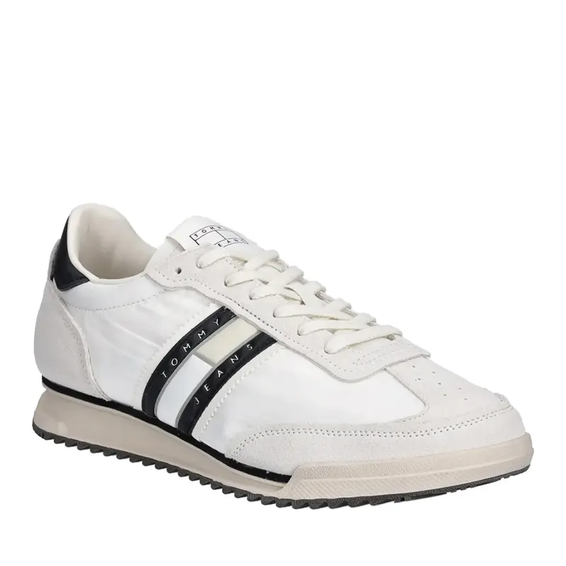 Sneakers bărbați Tommy Jeans albi din piele întoarsă 3419BP1527A — imaginea 2