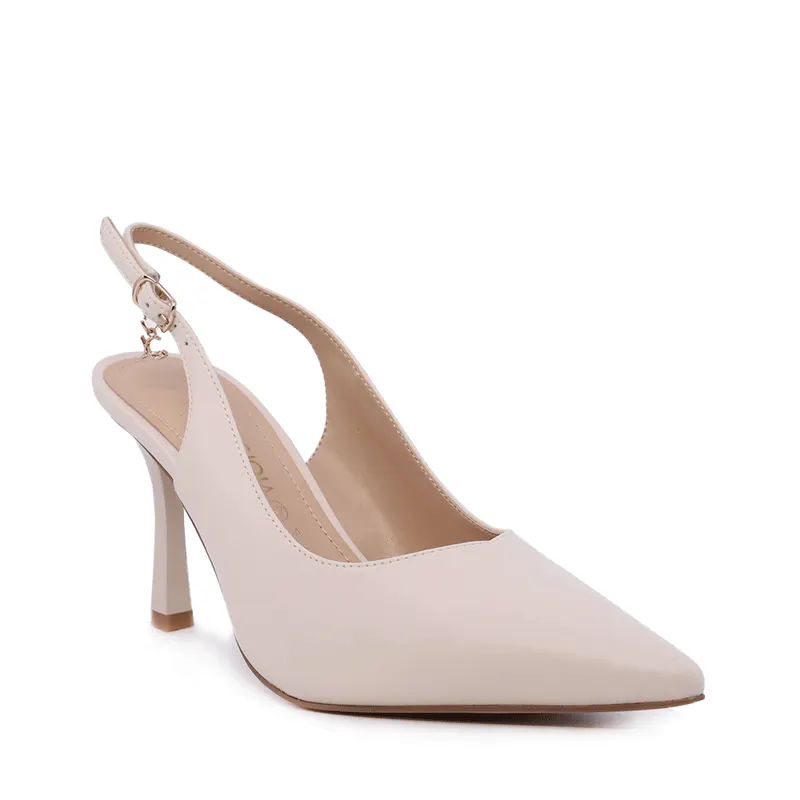 Pantofi stiletto slingback femei Luca di Gioia bej din piele 1261DD7301IV — imaginea 2