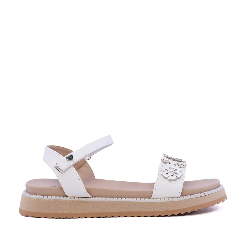 Sandale cu floricele fete albe 2571FS6146A