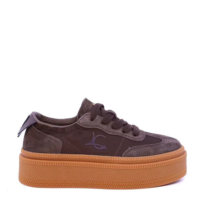 Sneakers femei Luca di Gioia maro din piele întoarsă și textil 1292DP9100VM