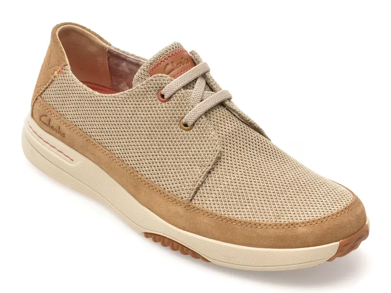 Pantofi sport CLARKS bej, EASEWAY LACE, din material textil
