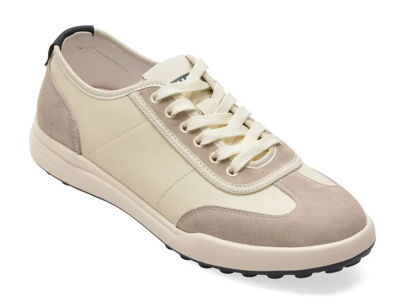 Pantofi sport albi, T25239, din piele naturala