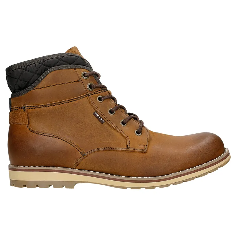 Botine worker maro cu matlasare bărbați