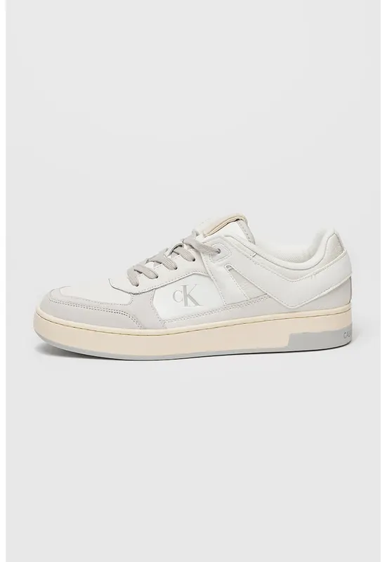 Pantofi sport din piele Basket Cup - Alb/Maro taupe deschis