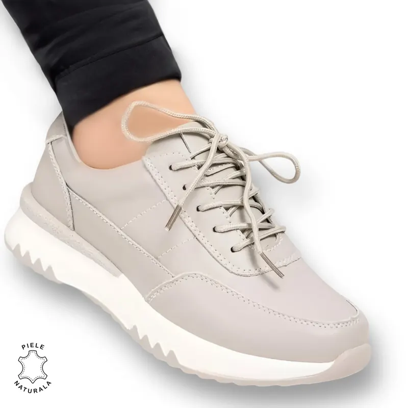 Pantofi casual piele naturala CRL886 GRI