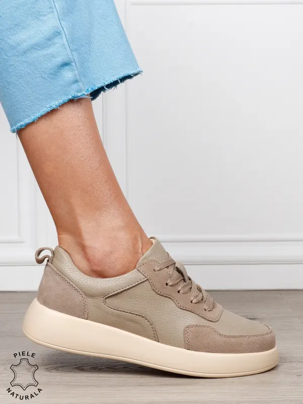 Pantofi casual dama din piele naturală cu finisaj premium CRL1823 VERDE