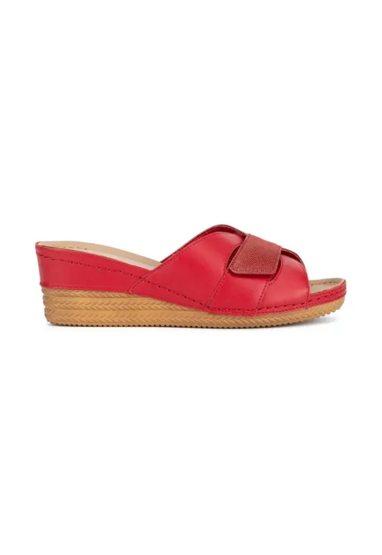 Slapi dama - 590559 - Piele naturala - Rosu - Rosu