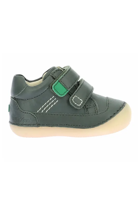 Pantofi de piele cu cusaturi contrastante - Verde sparanghel