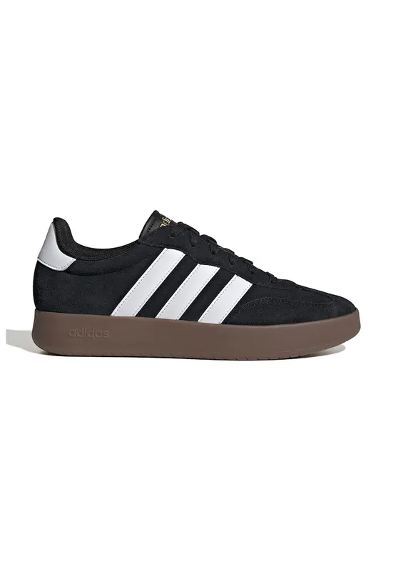Pantofi sport Barreda din piele intoarsa cu insertii din piele ecologica - Alb/Negru