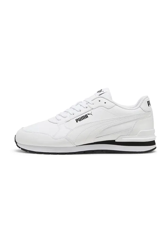 Pantofi sport ST Runner v4 de piele si piele ecologica - Negru/Alb optic