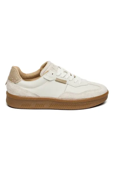 Pantofi sport Euphoria low-cut cu sireturi - Alb murdar/Bej deschis