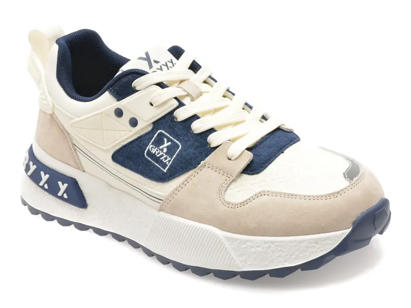 Pantofi sport albi, 9823, din piele naturala
