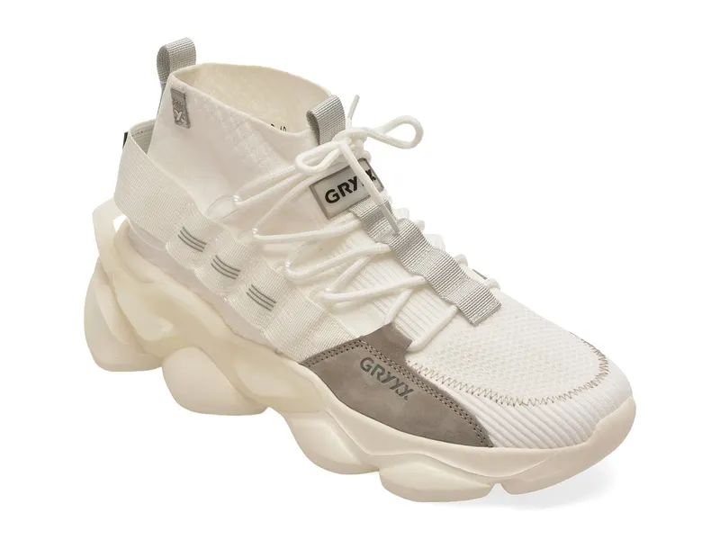 Pantofi sport albi, 25344, din material textil