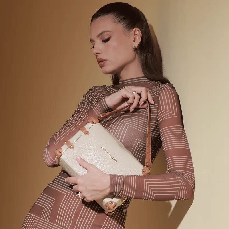 Poșetă satchel femei Enzo Bertini bej din piele naturală 154posp3582beco — imaginea 2