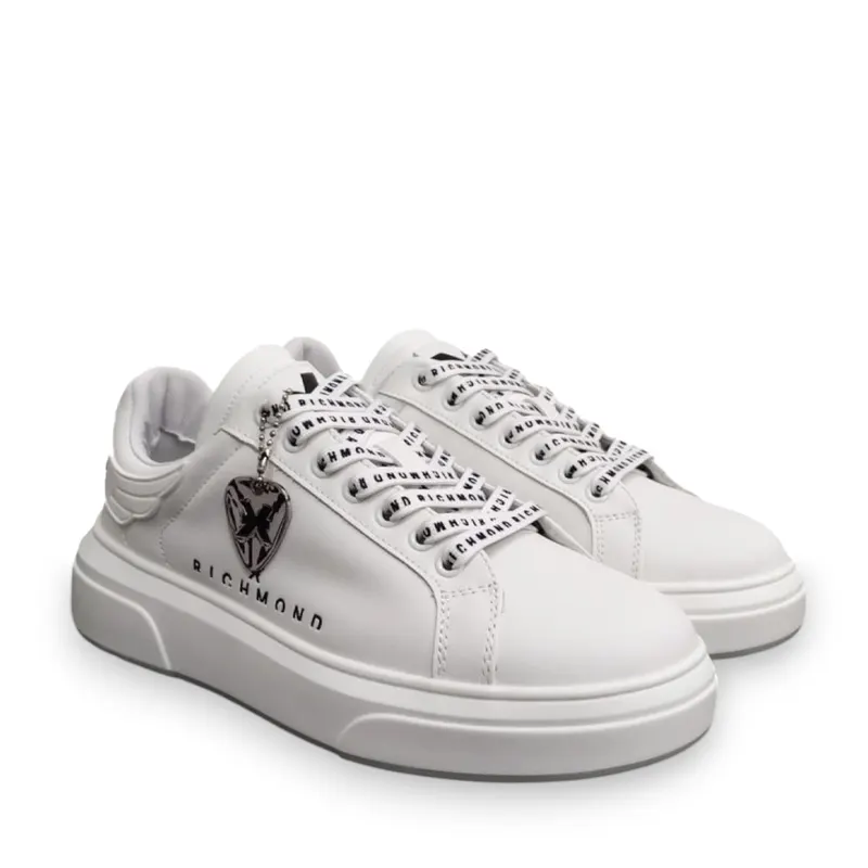 Pantofi femei JOHN RICHMOND albi din piele cu logo 2260DP29000A — imaginea 2