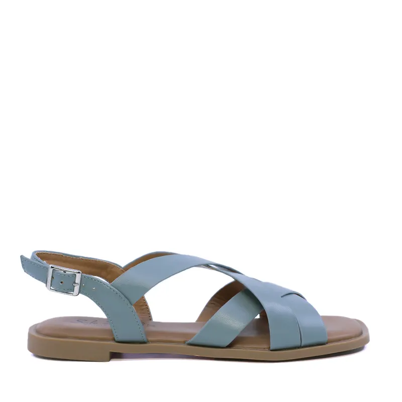 Sandale cu barete suprapuse femei Solo Donna albastre 2549DS9412BL