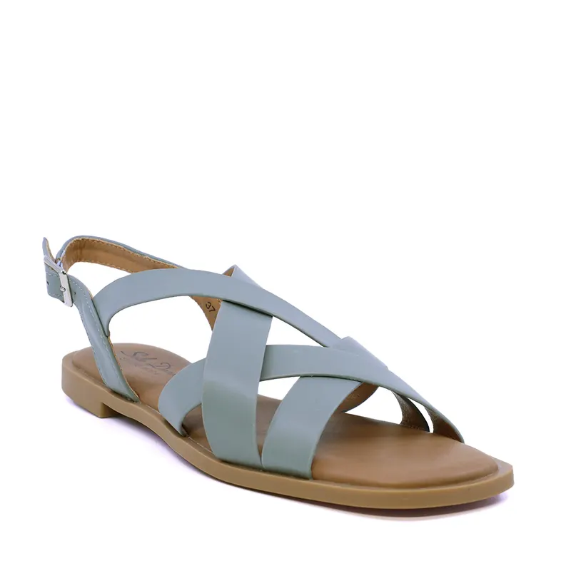 Sandale cu barete suprapuse femei Solo Donna albastre 2549DS9412BL — imaginea 2