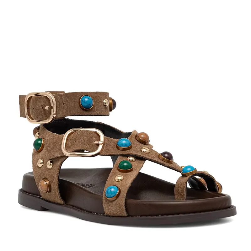 Sandale femei Steve Madden Linear taupe din piele întoarsă 1461DSLINEARVTA — imaginea 2