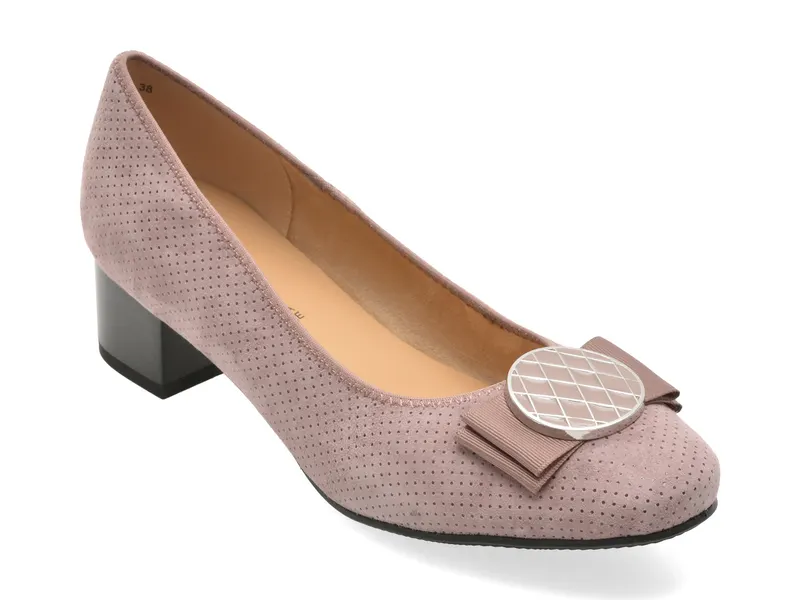 Pantofi eleganti KARISMA mov, JI60016, din piele intoarsa