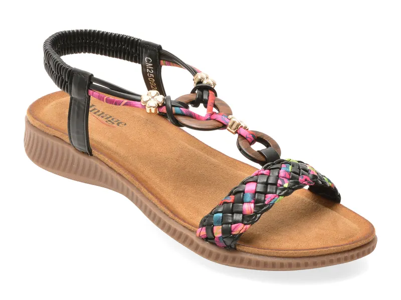Sandale IMAGE negre, 920, din piele ecologica