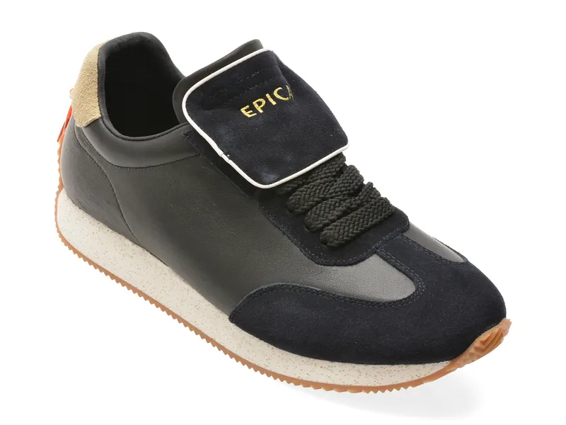 Pantofi sport EPICA negri, 59635, din piele naturala