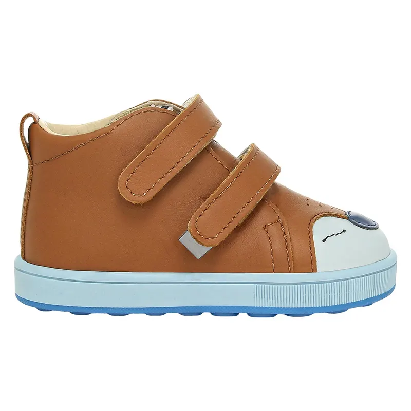 Botine maro din piele BARTEK cu talpă albastră 13568-07