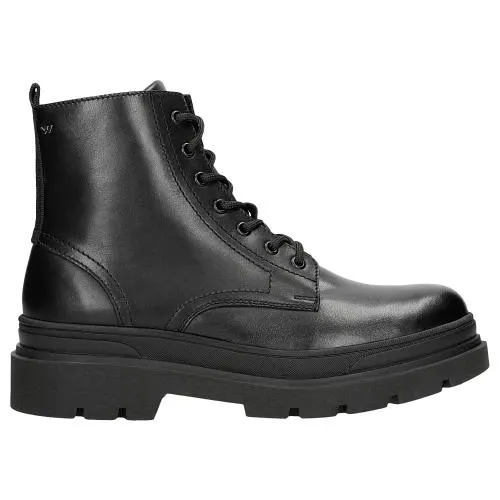 Botine biker negre cu talpa groasă bărbați