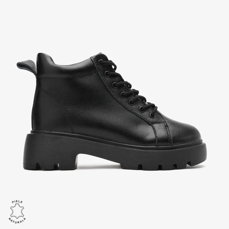Ghete dama din Piele Naturala CRL0677 Negre