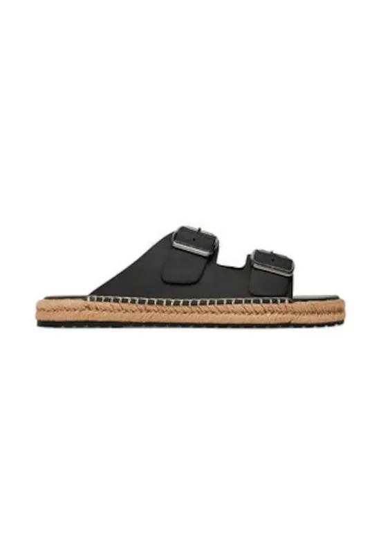 Papuci barbati - piele naturala - negru