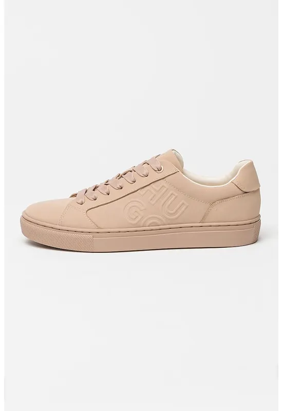 Pantofi sport cu detaliu cu logo in relief - Maro deschis