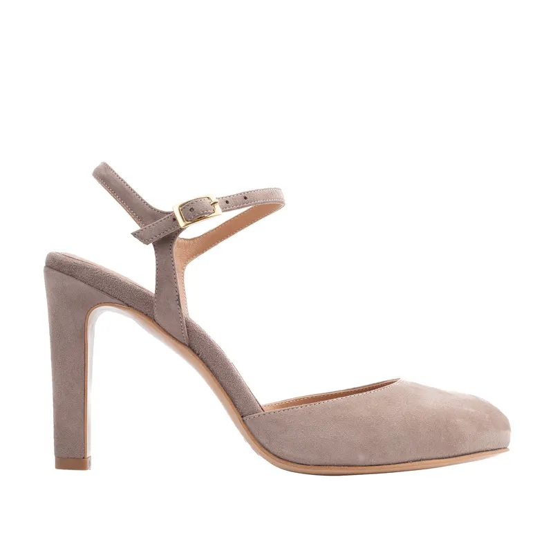 Sandale Lydia Piele Intoarsa, Nude - 41.5 / 9.5 cm - Drept Gros