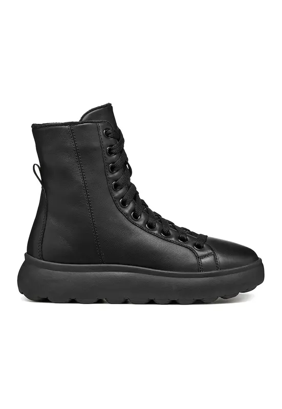Ghete de piele cu fermoar - Negru