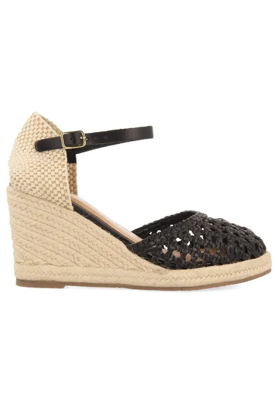 Sandale-espadrile wedge Serignan 28415 - Negru