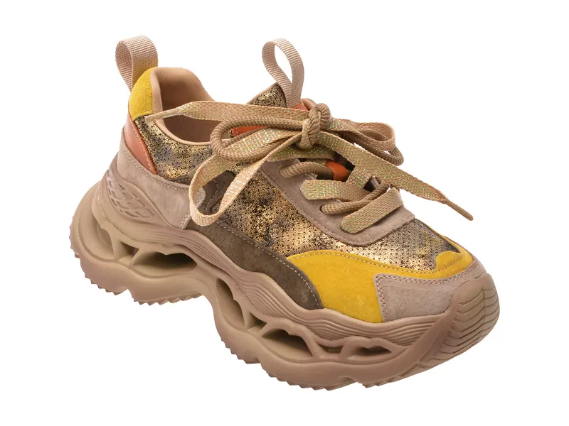 Pantofi sport multicolor, 6396, din piele ecologica