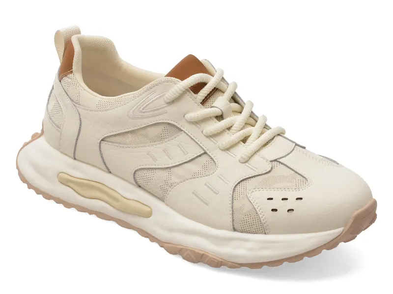 Pantofi sport bej, 63515, din material textil