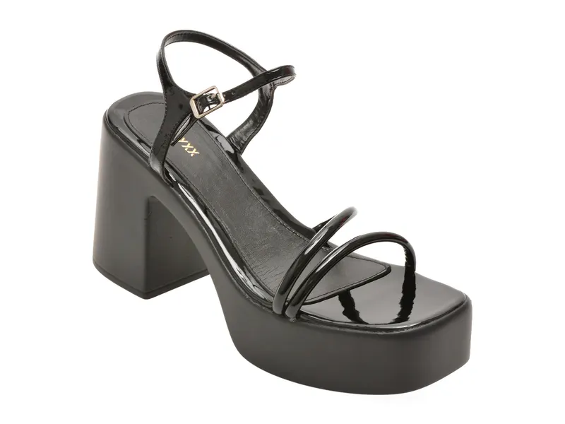 Sandale negre, 925, din piele ecologica