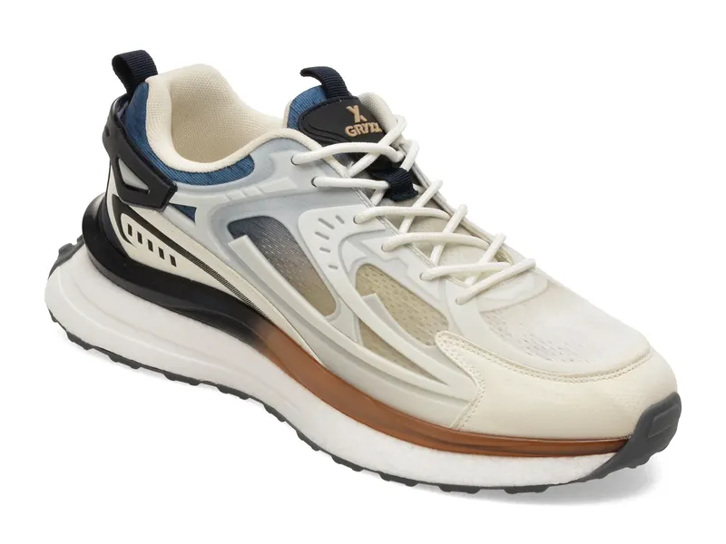 Pantofi sport albi, 33398, din material textil