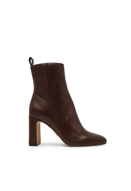 Botine de piele ecologica Adelise - Maro cognac