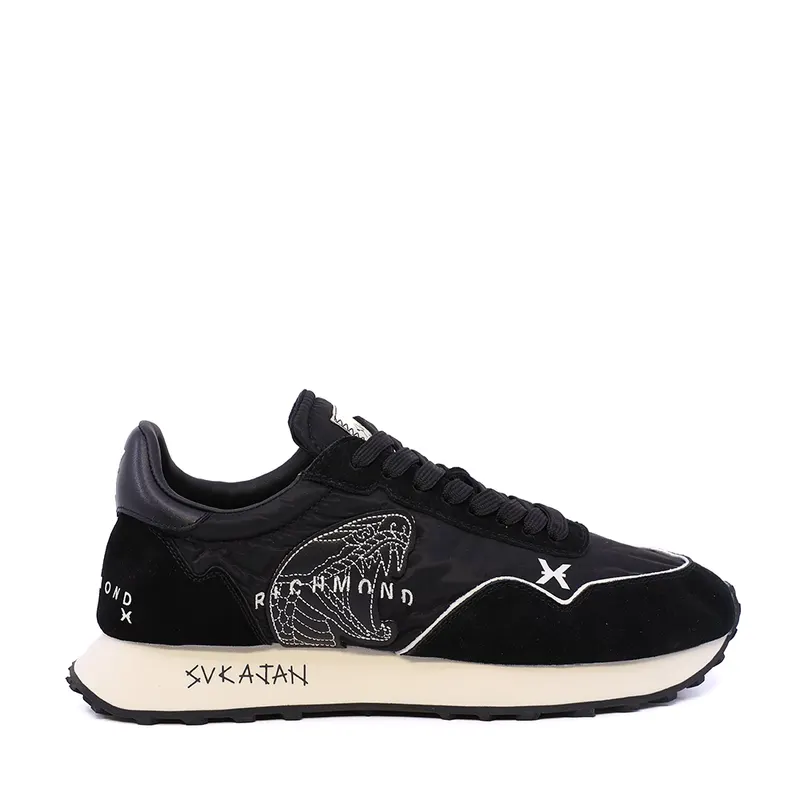 Pantofi bărbați JOHN RICHMOND negri din piele și textil 2260BP29119N
