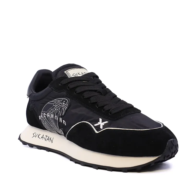 Pantofi bărbați JOHN RICHMOND negri din piele și textil 2260BP29119N — imaginea 2