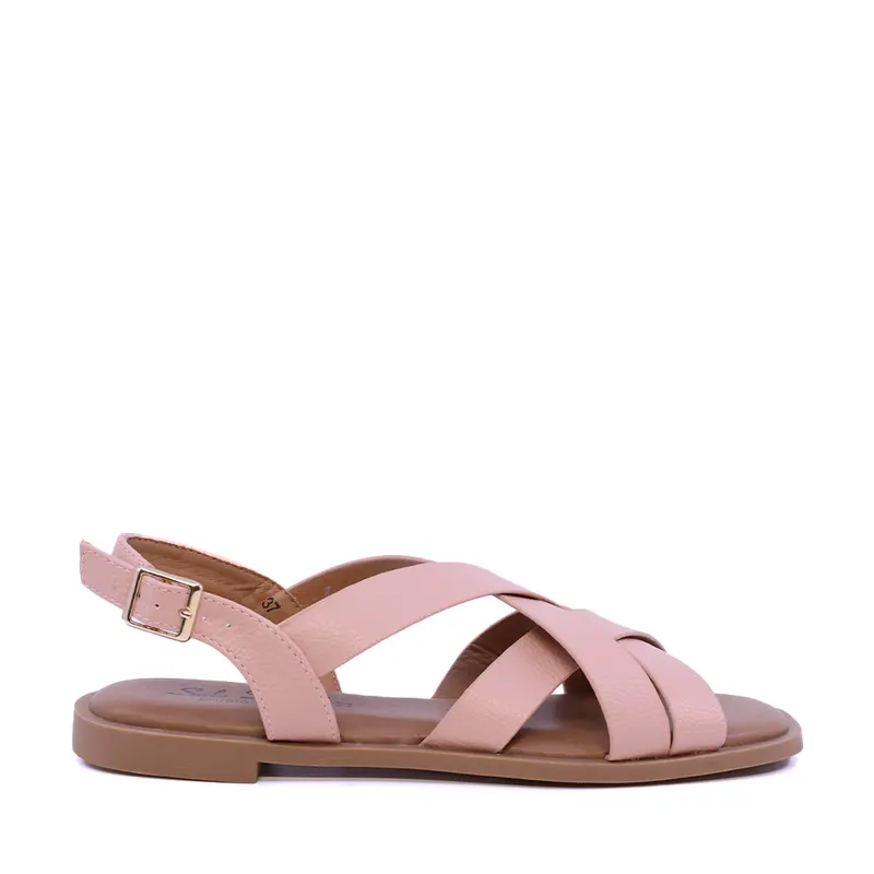 Sandale cu barete suprapuse femei Solo Donna roz 2549DS9412RO