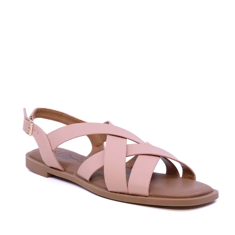 Sandale cu barete suprapuse femei Solo Donna roz 2549DS9412RO — imaginea 2