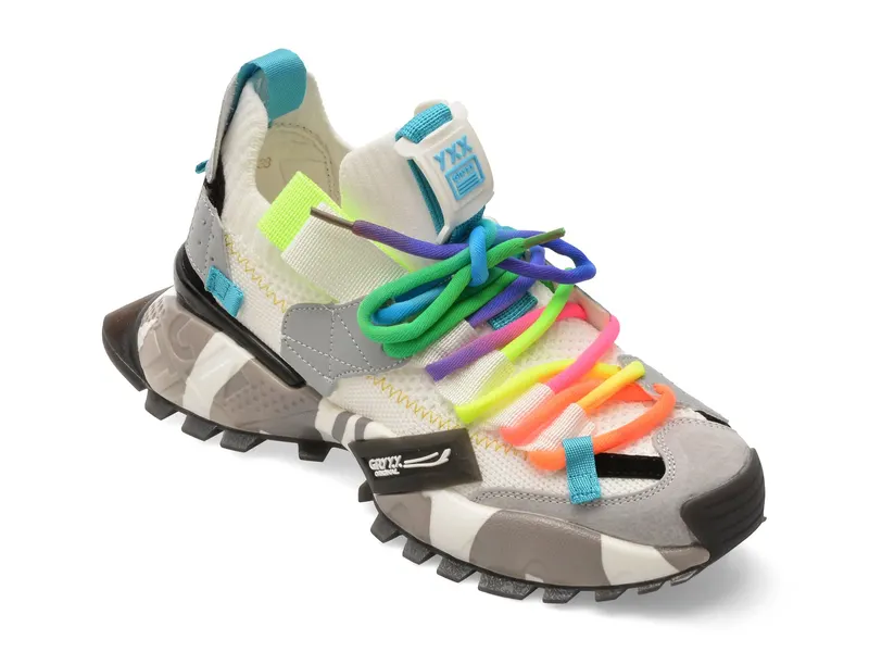 Pantofi sport GRYXX albi, 18159, din material textil