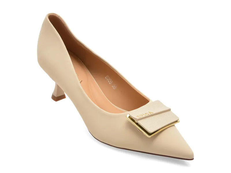 Pantofi eleganti EPICA bej, 6308, din piele ecologica