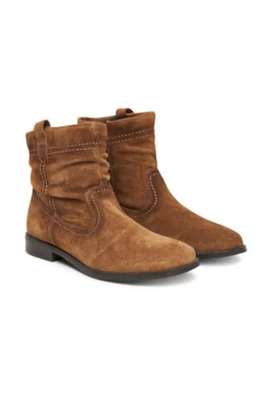 Botine dama material piele naturala - maro